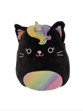 Squishmallows By Kellytoy Caylee the Caticorn 7.5” Black Cat With Unicorn Horn